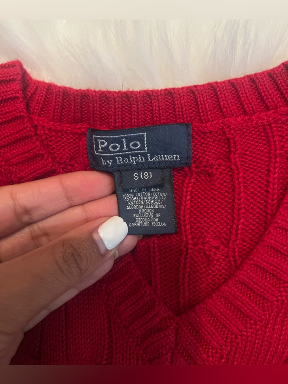 Polo Ralph Lauren Boys or child’s cable knit sleeveless red vest size S (8) - Picture 2 of 8
